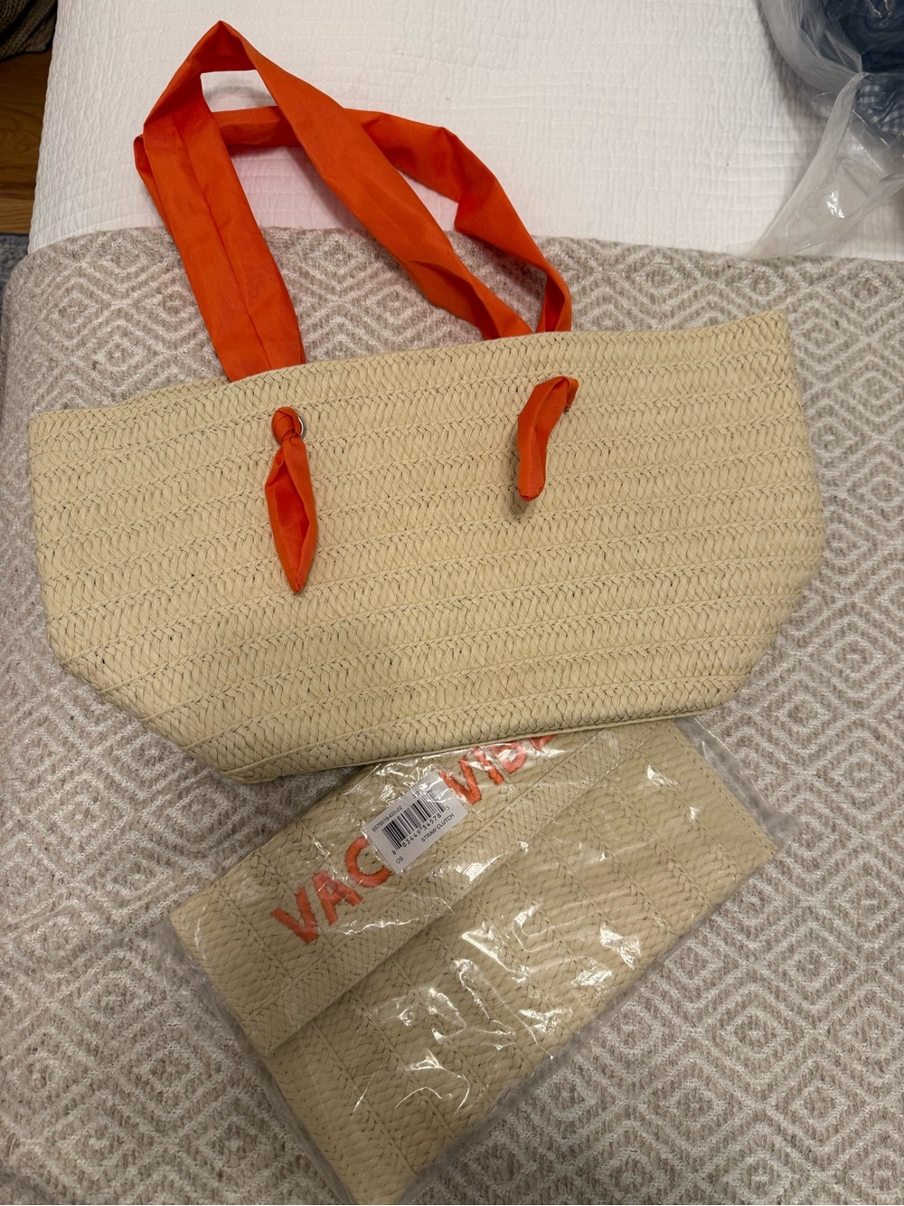 Vacay beach bag and small hand bag